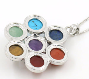 Chakra Natural Stones Pendant & Necklace - Free Shipping Throughout North America. Please allow 15-30 days