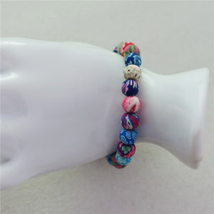 8mm clay beads handmade elastic bracelet for girls - Free Shipping to N.A.