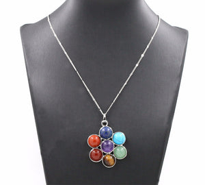 Chakra Natural Stones Pendant & Necklace - Free Shipping Throughout North America. Please allow 15-30 days