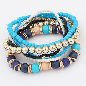 5pcs/ Set Beaded Bracelet Bohemian Girl - Free Shipping to N.A.