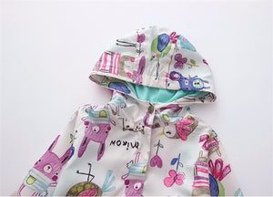 Hooded Graffiti Cartoon Printed Kids Spring and Fall Coat - Free Shipping to N.A.