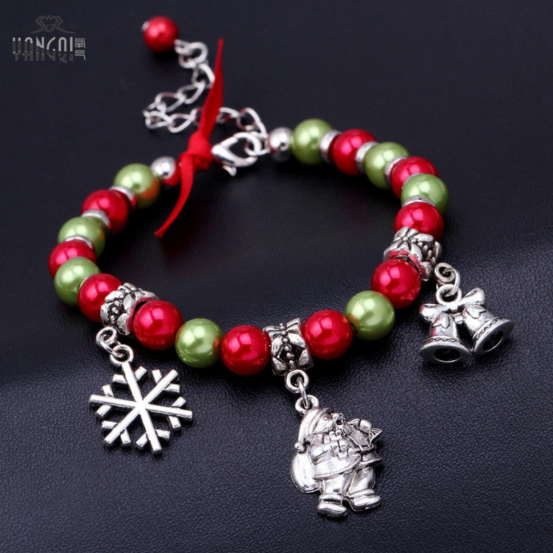 18cm Christmas String Beaded Charm Bracelet - Free Shipping to N.A.