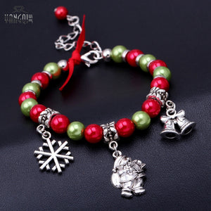 18cm Christmas String Beaded Charm Bracelet - Free Shipping to N.A.