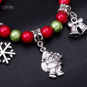 18cm Christmas String Beaded Charm Bracelet - Free Shipping to N.A.