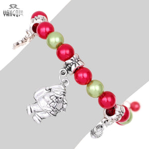 18cm Christmas String Beaded Charm Bracelet - Free Shipping to N.A.