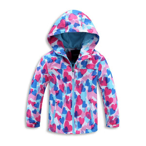 Hooded Hearts Raincoat Spring and Fall waterproof coat - Free Shipping to N.A.
