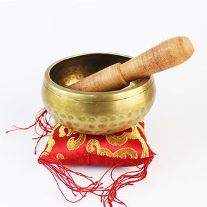 Brass Chime Bronze Qing Buddha Sound Bowl Nepal Tibet Chant Yoga Meditation Chanting Bowl Handicraft Sanskrit Brass Singing Bowl