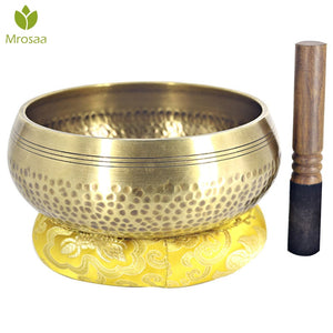 Brass Chime Bronze Qing Buddha Sound Bowl Nepal Tibet Chant Yoga Meditation Chanting Bowl Handicraft Sanskrit Brass Singing Bowl