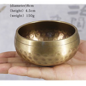 Brass Chime Bronze Qing Buddha Sound Bowl Nepal Tibet Chant Yoga Meditation Chanting Bowl Handicraft Sanskrit Brass Singing Bowl