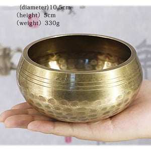 Brass Chime Bronze Qing Buddha Sound Bowl Nepal Tibet Chant Yoga Meditation Chanting Bowl Handicraft Sanskrit Brass Singing Bowl