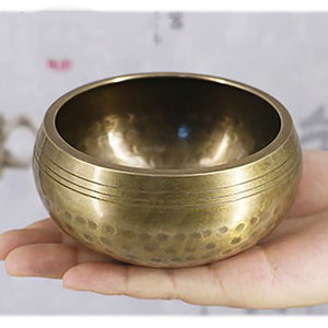 Brass Chime Bronze Qing Buddha Sound Bowl Nepal Tibet Chant Yoga Meditation Chanting Bowl Handicraft Sanskrit Brass Singing Bowl