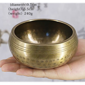 Brass Chime Bronze Qing Buddha Sound Bowl Nepal Tibet Chant Yoga Meditation Chanting Bowl Handicraft Sanskrit Brass Singing Bowl