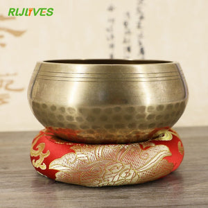 Yoga Tibetan Singing Bowl Mat Himalayan Hand Hammered Chakra Meditation Religion Belief Buddhist supplies Home Decoration