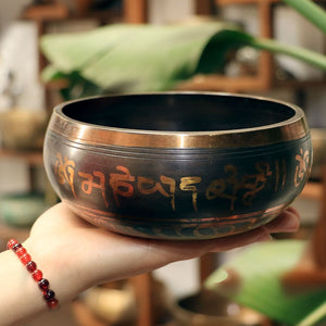 8cm-17.5cm Buddhism Tibetan Bowl Copper Singing Bowls Handmade Decorative-wall-dishes Home Decoration Yoga bowl