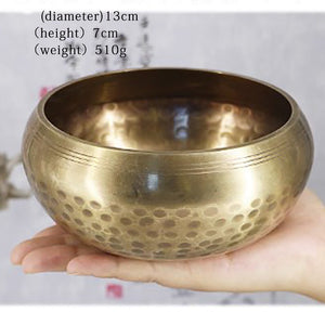 Brass Chime Bronze Qing Buddha Sound Bowl Nepal Tibet Chant Yoga Meditation Chanting Bowl Handicraft Sanskrit Brass Singing Bowl