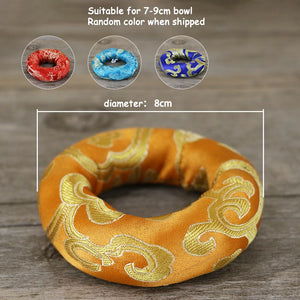 Singing Bowl Cushion Comfortable Decoration Buddhism Round Tibetan Bowl Cushion Soft Portable Holder Cotton Blend Ring Handmade