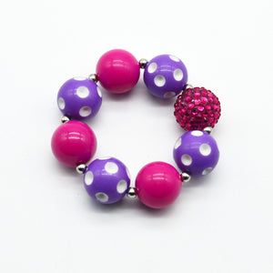 19cm Kids / Girls Hot Pink Chunky Bracelets - Free Shipping to N.A.