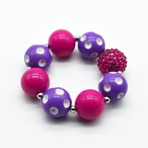 19cm Kids / Girls Hot Pink Chunky Bracelets - Free Shipping to N.A.