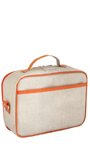 Orange Fox Lunch Box - Raw Linen