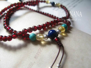 Natural Garnet Bracelet with yellow crystal - Free Shipping to N.A.