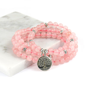 Pink Buddha Meditation 6mm 108 Beads