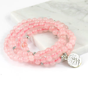 Pink Buddha Meditation 6mm 108 Beads