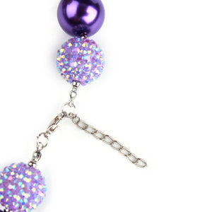 Purple Kids Beads Charm 40cm Necklace with A Bracelet - Free Shipping to N.A.