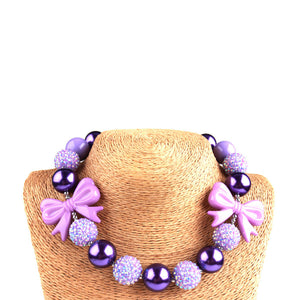 Purple Kids Beads Charm 40cm Necklace with A Bracelet - Free Shipping to N.A.
