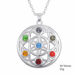 Skyrim Flower of Life / Buddha Infinity Feather Pendant & Necklace - Free Shipping Throughout North America - Please allow 15-30 days