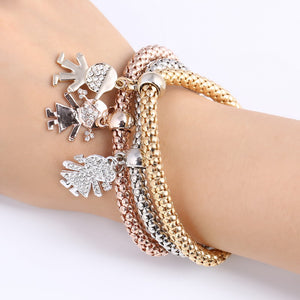 New! 3 Bracelets with Bangles - Free Shipping Anywhere In North America. Please allow 2-4 weeks for delivery