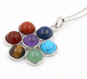 Chakra Natural Stones Pendant & Necklace - Free Shipping Throughout North America. Please allow 15-30 days