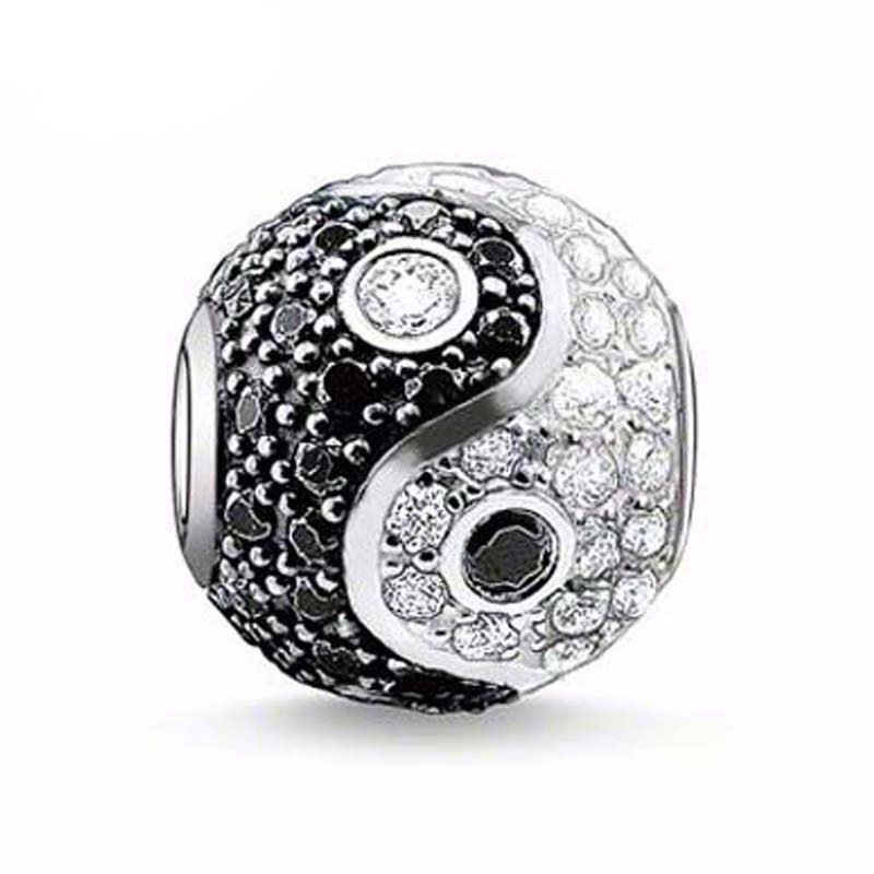 Yin & Yang Beads Charms fits Pandora  Bracelet - Free Shipping to N.A.
