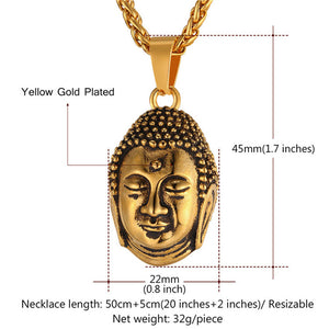 Buddha necklace for men & women with stainless steel chain - Free Shipping Throughout North America - Please allow 15-30 days