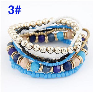 5pcs/ Set Beaded Bracelet Bohemian Girl - Free Shipping to N.A.