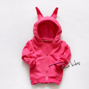 Boys and girls Coats Rabbit style cotton coat Unisex children hoodies - Free Shipping to N.A.