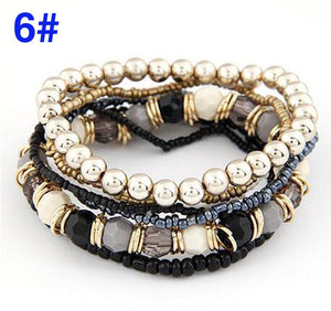 5pcs/ Set Beaded Bracelet Bohemian Girl - Free Shipping to N.A.