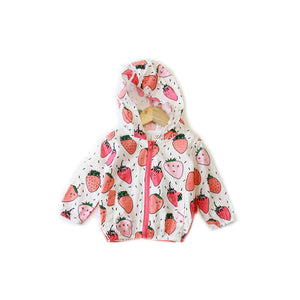 Lightweight Summer Hooded Printed Fruits Outerwear Jacket for Kids - Free Shipping to N.A.