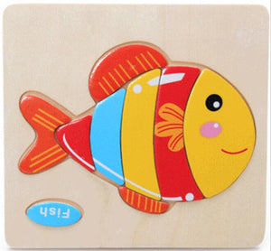 15x15cm Jigsaw adorable animals children puzzle wooden - Free Shipping to N.A.