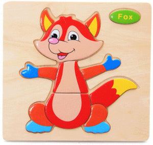 15x15cm Jigsaw adorable animals children puzzle wooden - Free Shipping to N.A.