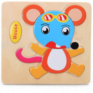 15x15cm Jigsaw adorable animals children puzzle wooden - Free Shipping to N.A.