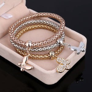 New! 3 Bracelets with Bangles - Free Shipping Anywhere In North America. Please allow 2-4 weeks for delivery