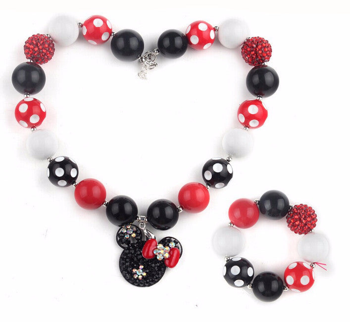 Beautiful Matching Jewelry 39cm Charm Necklace with 18cm Bead Bracelet - Free Shipping to N.A.