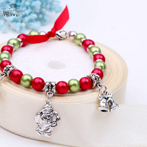18cm Christmas String Beaded Charm Bracelet - Free Shipping to N.A.