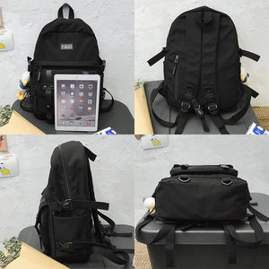 Women Waterproof Nylon Backpack Student Cute School Bag Kawaii Girl Backpack Laptop Female Fashion Book Bag Buckle Ladies Luxury