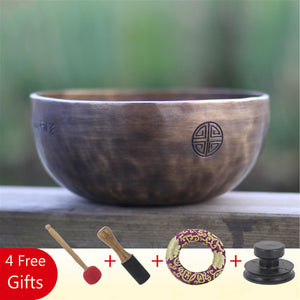 Gandhanra Classical Handmade Full Moon Tibetan Singing Bowl Set From Nepal,For Meditation,Chakra,Mindfulness,Sound Healing,Gift