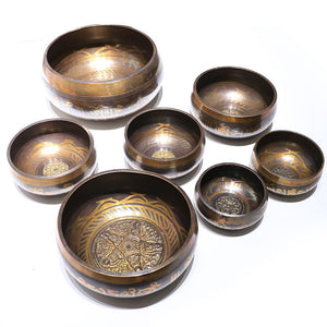 8cm-17.5cm Buddhism Tibetan Bowl Copper Singing Bowls Handmade Decorative-wall-dishes Home Decoration Yoga bowl
