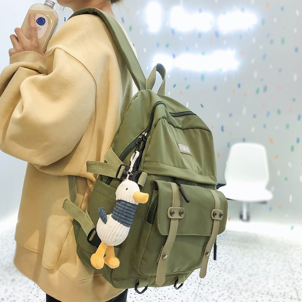 Seetic High Quality Waterproof Nylon Women Backpack For Teenage Girl School  Bag Korean Style College Student Bag Laptop Backpack