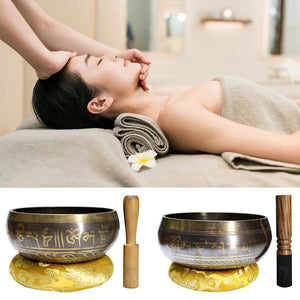 Meditation Calming Mindfulness Portable Home Gift Chanting Easy Play Tibetan Singing Bowl Set Yoga Relaxation With Cushion Stick