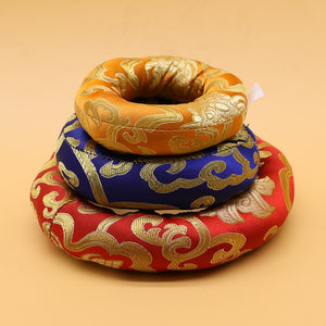 Singing Bowl Cushion Comfortable Decoration Buddhism Round Tibetan Bowl Cushion Soft Portable Holder Cotton Blend Ring Handmade
