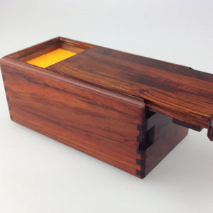 Mahogany red wood jewelry cartridge puzzle box - Free Shipping to N.A.